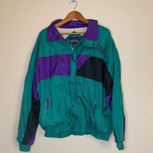 3xl vintage 80s multicolored women’s windbreaker